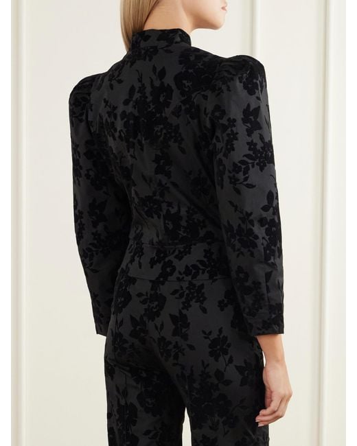 D'Estree Black Amoako Devoré Blazer