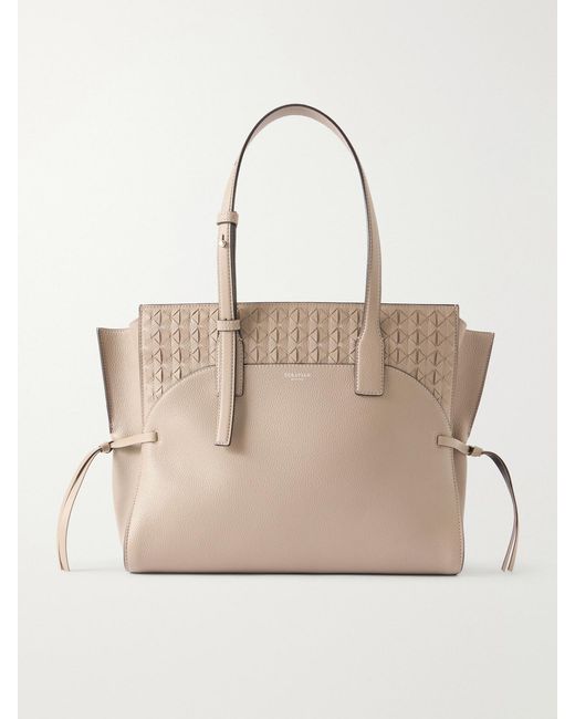 Serapian Natural Maro Medium Textured-Leather Tote
