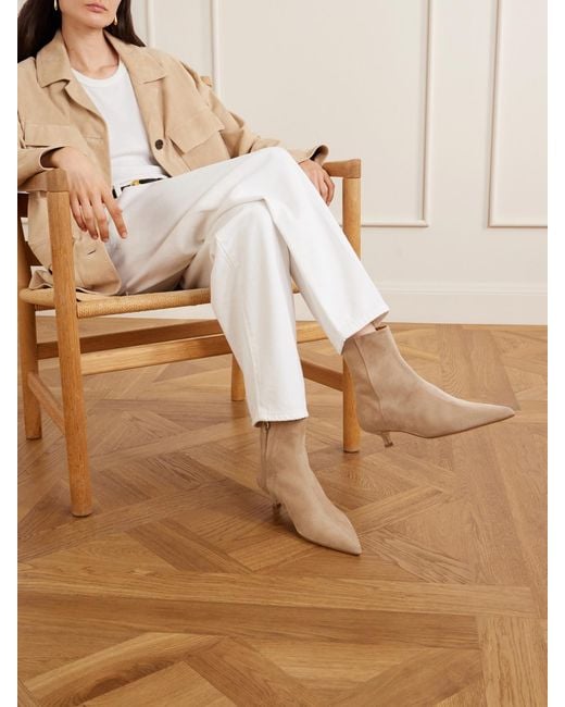Aeyde Natural Sofie 35 Suede Ankle Boots