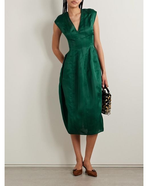 Robe Midi En Organza De Soie Bichette Altuzarra en coloris Green