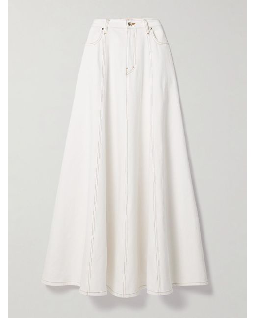 Jupe Longue En Jean X Carolina Herrera FRAME en coloris White