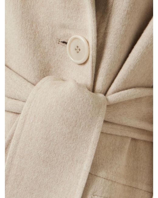 Joseph Natural Merton Belted Paneled Double-Breasted Wool And Silk-Blend Coat