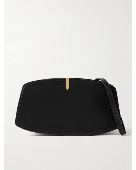 SAVETTE Black Florence Schultertasche Aus Leder Mit Verzierung