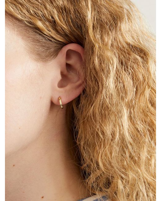 Jennifer Meyer Natural Small Huggies 18-Karat Hoop Earrings