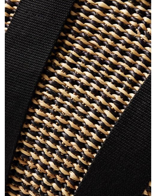 Muuñ Brown Sophie Webbing-Trimmed Woven Straw Tote