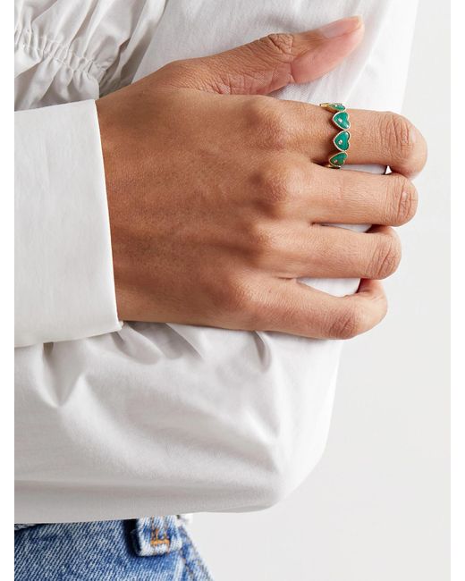 Yvonne Léon Green Alliance 9-Karat, Malachite And Diamond Ring