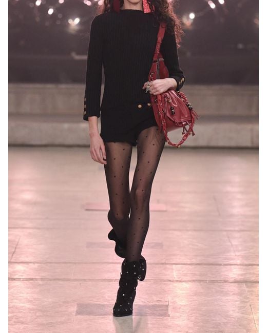 Isabel Marant Black Diha Button-Embellished Ribbed Wool-Blend Shorts