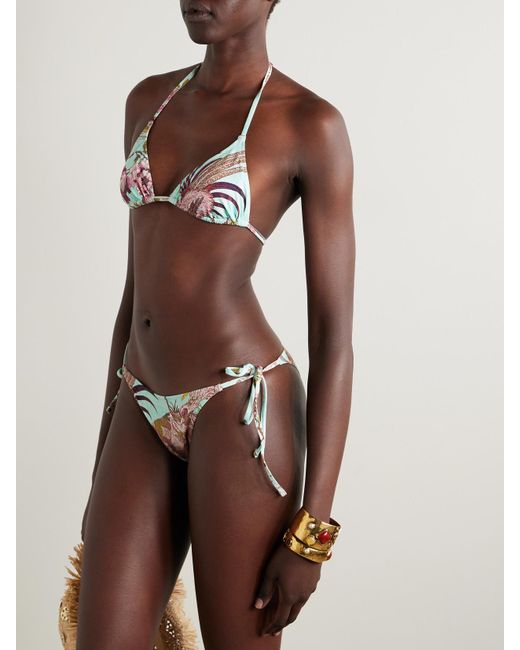 Skims Blue Roberto Cavalli Signature Swim Dipped Tie Bottom – Fagianella – Bikini-Höschen