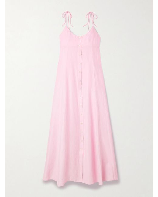 Rosie Assoulin Pink High Garden Woven Maxi Dress