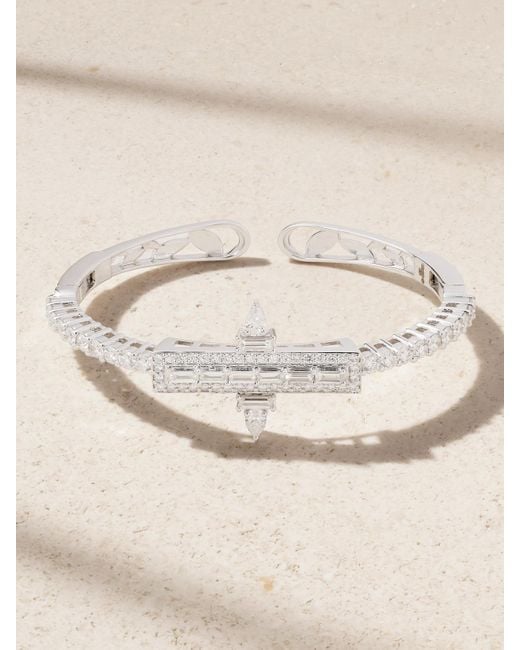 YEPREM Natural 18-Karat Diamond Bangle
