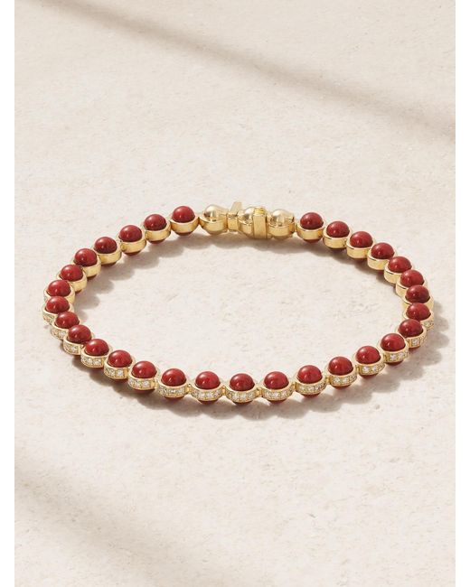 L'Atelier Nawbar Pink The Atom 18-Karat, Diamond And Enamel Tennis Bracelet