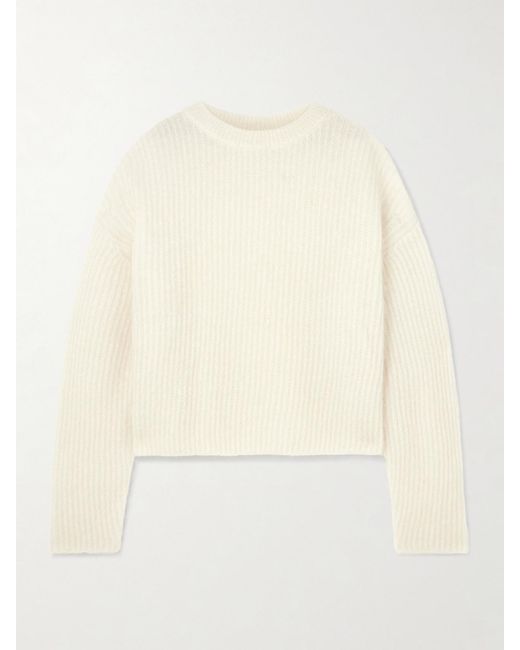 Totême  Natural Ribbed Mohair-Blend Sweater