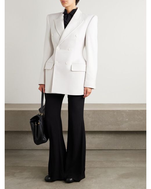 Balenciaga Natural Hourglass Double-Breasted Cashmere Blazer