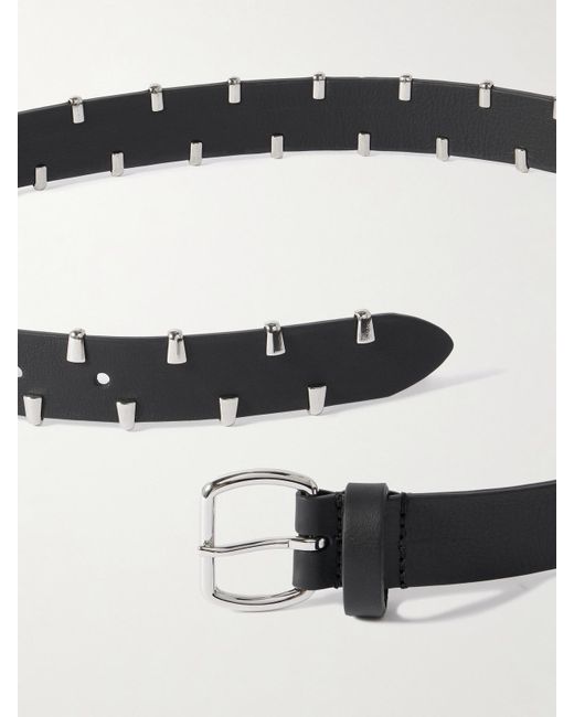 Andersons Black Studded Leather Belt