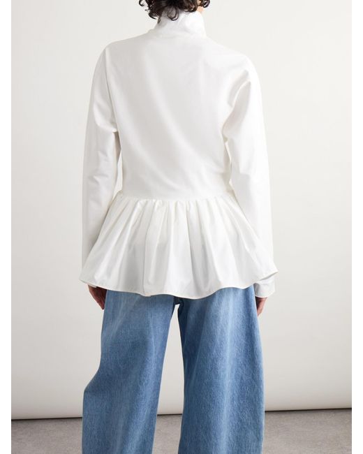 Alaïa White Cotton Peplum Jacket