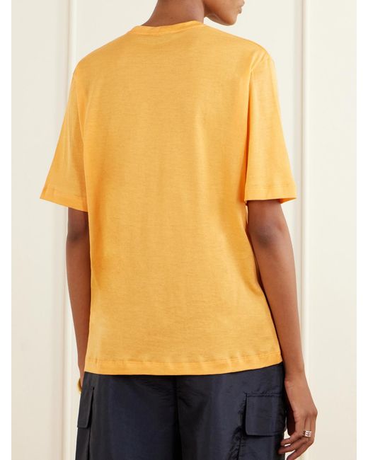 Tibi Yellow Cotton-Knit T-Shirt