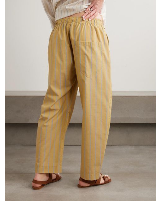 Jamie Haller Natural The Boxer Striped Cotton-Poplin Barrel-Leg Pants