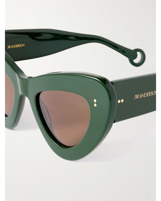 J.W. Anderson Green Butterfly Cat-Eye Acetate Sunglasses