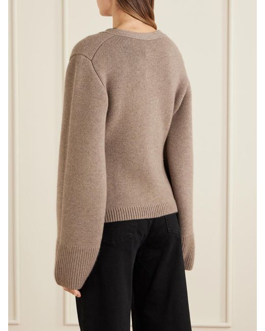 Khaite Natural Scarlet Cashmere Cardigan