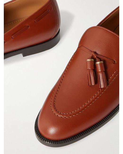 Loro Piana Brown Francis Tasseled Leather Loafers