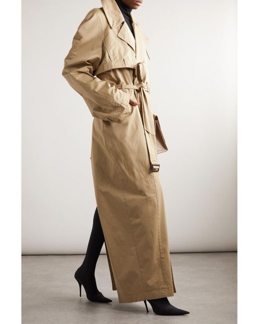 Balenciaga Natural Oversized Asymmetric Cotton-Twill Trench Coat