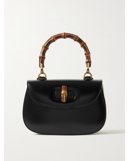 Gucci Black Bamboo 1947 Leather Shoulder Bag