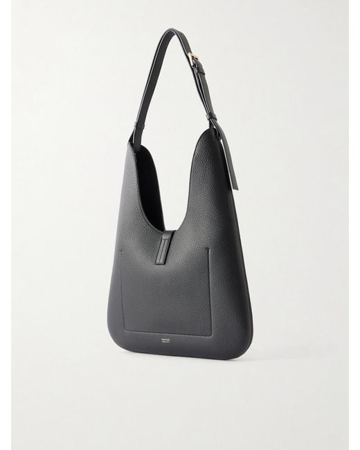 Tom Ford Black T-Embellished Medium Suede Shoulder Bag
