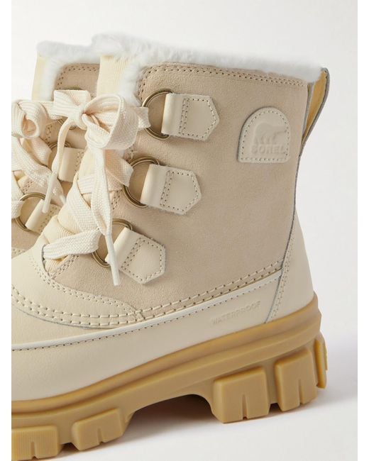 Bottines En Daim À Finitions En Cuir Doublées De Peau Lainée Synthétique Torino V Sorel en coloris Natural