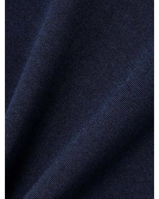 Pull À Col Roulé En Laine, Cachemire Et Soie Mélangés Saint Laurent en coloris Blue