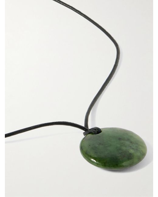 Sophie Buhai Metallic Small Full Moon Cord, Jade And Necklace