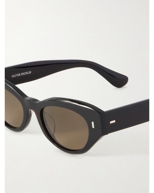 Oliver Peoples Brown Lerrue Cat-Eye Acetate Sunglasses