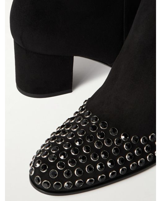 Alaïa Black Suede Ankle Boots With Studs