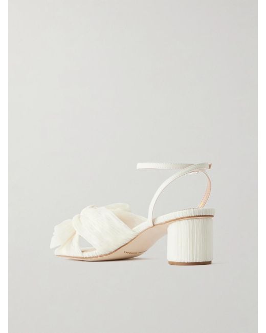 Loeffler Randall Natural Dahlia Sandalen Aus Plissiertem Organza Mit Schleife