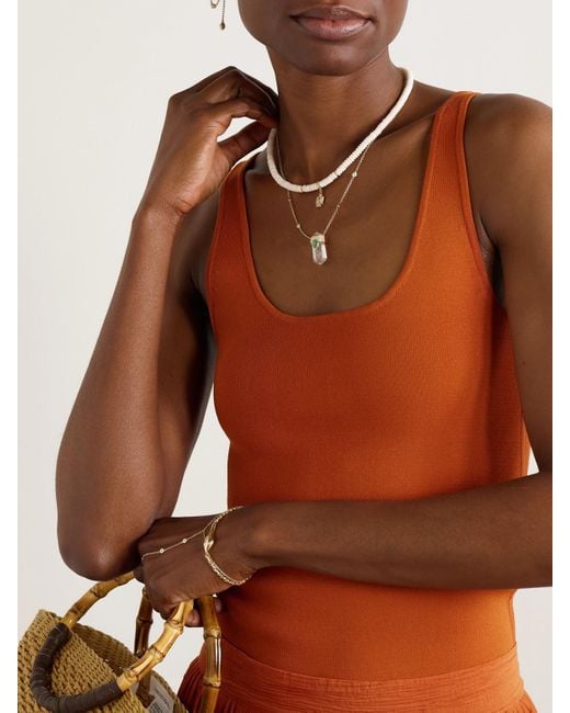 Jacquie Aiche Natural Thunderbird 14-Karat, Bone, Diamond And Emerald Necklace