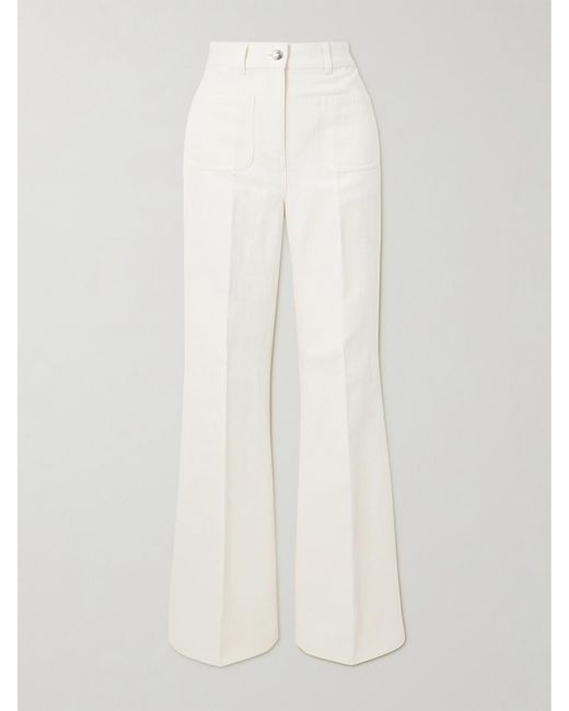 Loro Piana White Linen And Cotton-Blend Straight-Leg Pants