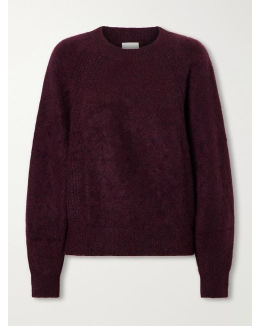 Allude Purple Cashmere And Silk-Blend Sweater