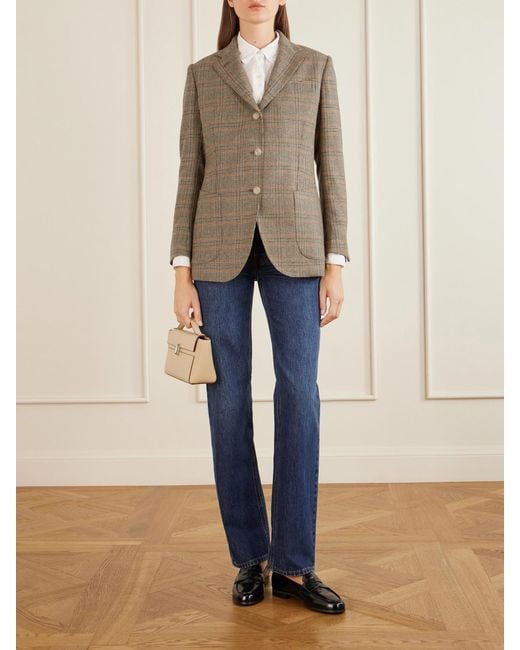 Giuliva Heritage Brown The Andrea Prince Of Wales Wool And Cashmere-Blend Blazer
