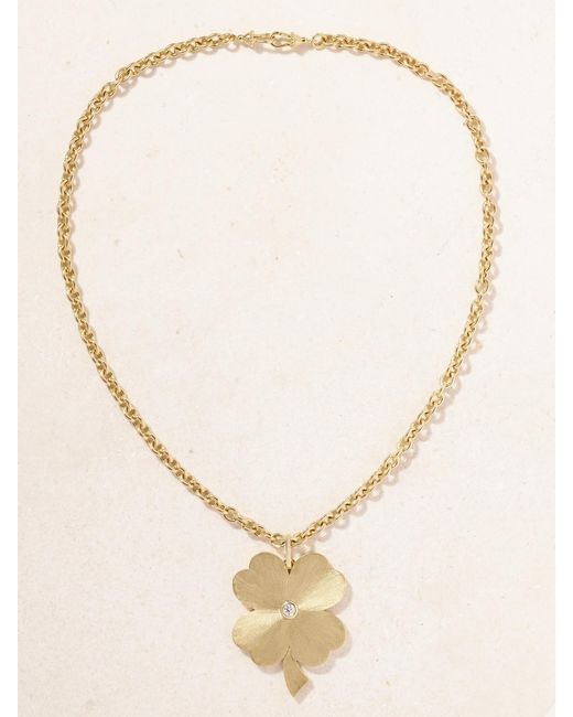 Marie Lichtenberg Natural Jumbo Clover 18-Karat Diamond Necklace