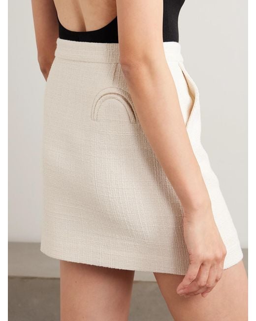 Blazé Milano Natural Missy Appaloosa Cotton-Blend Tweed Mini Skirt