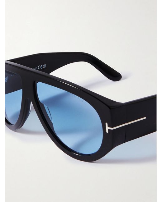 Tom Ford Blue Bronson Aviator-Style Acetate Sunglasess