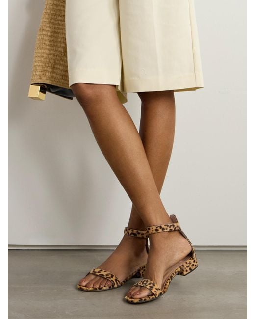 Gianvito Rossi Natural Portofino 20 Leopard-Print Pony Hair Sandals