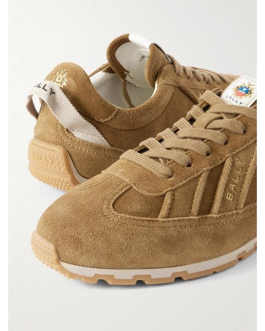 Bally Natural Quest Grosgrain-Trimmed Suede Sneakers