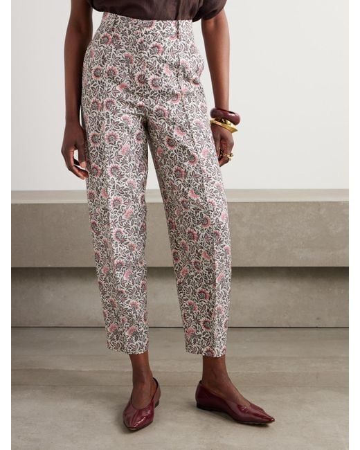 Loro Piana Multicolor Dan Floral-Print Silk Tapered Pants
