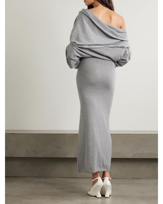 Y. Project Gray Hooded Zip-Detailed Merino Wool Maxi Dress