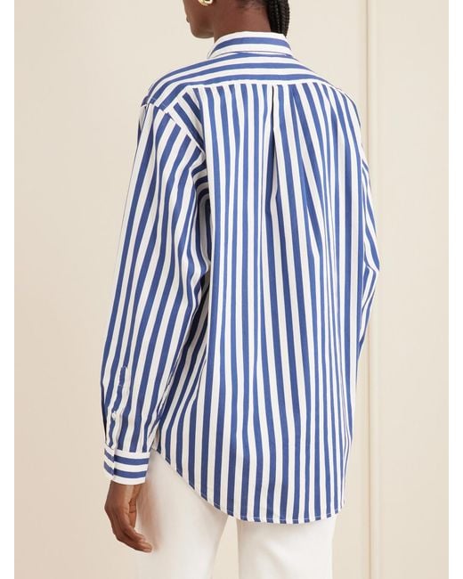 Aimé Leon Dore Blue Striped Cotton-Poplin Shirt