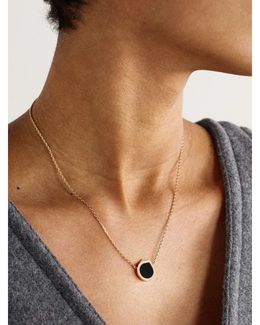 Repossi Natural Antifer 18-Karat Rose, Onyx And Diamond Necklace