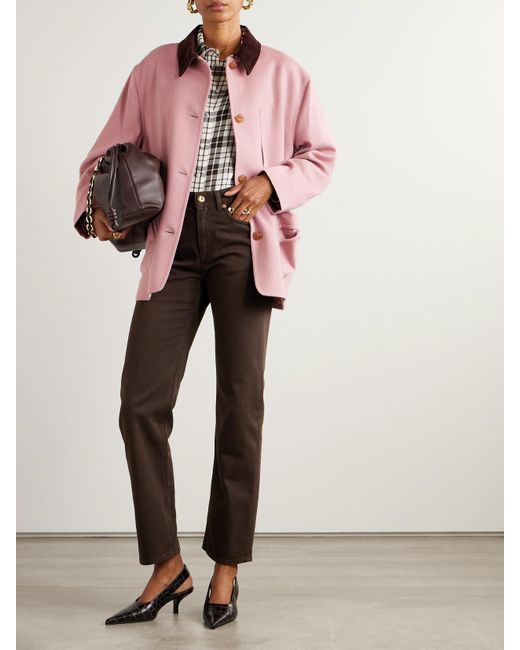 Veste En Laine Et Cachemire Mélangés À Finitions En Velours Côtelé Mystere Clelia Blazé Milano en coloris Pink