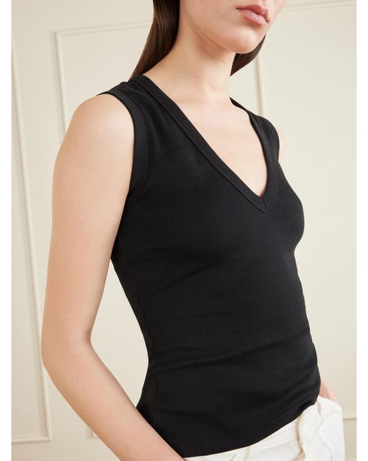 Flore Flore Black Dewi Organic Cotton-Jersey Tank
