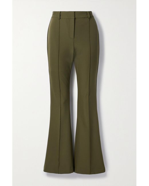 Veronica Beard Hibiscus Stretch-crepe Flared Pants in Green | Lyst
