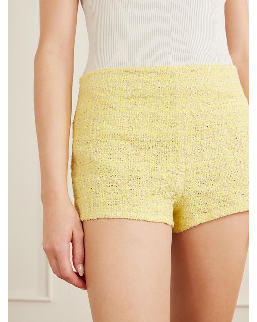 LIBEROWE Yellow Madeline Tweed Shorts